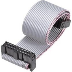 IDC Wire Flat Ribbon Cable FC/FC Connector A-type 18Pins 2.54mm Pitch 30cm Length Gray