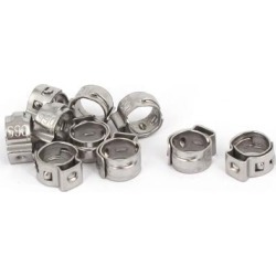 5.3mm-6.5mm 304 Stainless Steel Adjustable Cable Pipe Tight Hose Clamps 10pcs