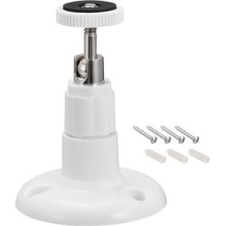CCTV Camera Mount - ABS Adjustable Indoor/Outdoor Camera Mounting Brackets w Screws 90mm Height White
