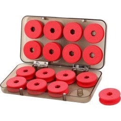 Portable Round Foam Fishing Line Bobbin Set Spools Reel Red 4cm Dia 16 Pcs