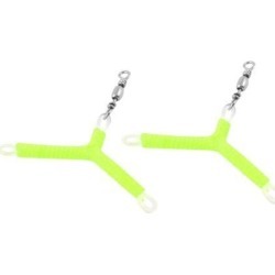 Unique Bargains Fishing Tackle Metal Line to Hook 3 Way Connector Swivel 2 Pcs