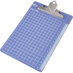 Unique Bargains Unique Bargains Grids Pattern Plastic A5 File Menu Paper Clip Board Indigo Blue