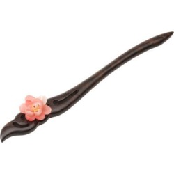 Vintage Wood Flower Chopstick Hair Stick Pin Wood Hair Accessories Red