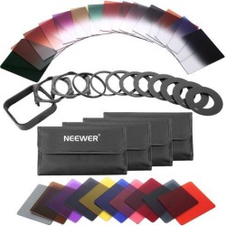 Neewer 40-in-1 Square Graduated Full Color ND Filter Kit Compatible with Cokin P Series Bundle for DSLR Cameras, Adapter Ring Filter Holder and Lens