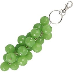 Green Plastic Grape Shape Pendant Lobster Hook Keychain Keyring