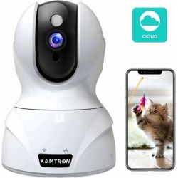 Wireless Security Camera, KAMTRON HD WiFi Security Surveillance IP Camera, White