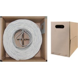Offex Bulk Cat5e Ethernet Cable Stranded UTP (Unshielded Twisted Pair) Pullbox 1000 foot - White