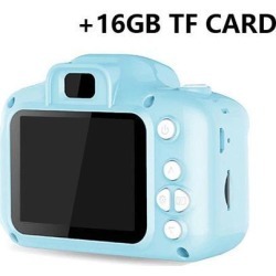 Children Mini Digital Camera Kids Educational Toys with 16GB Memory Card as Children Baby Gift blue