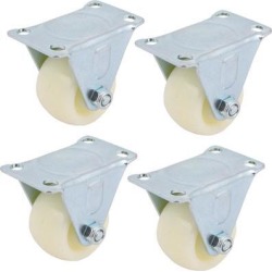 1.5-inch Fixed Top Plate Non-Brake Rigid Caster Wheel Pulley Roller 4pcs