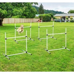 Set of 4 Dog Training Agility Gear Adjustable Training Equipment Pet Exercise