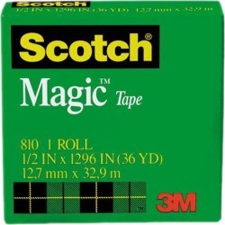 Scotch 810-12-1296 Magic Office Tape, 1/2' x 1296', 1' Core, Clear