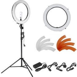 Neewer 18 inches 55W LED 5500K Dimmable Ring Light Kit Includes: (1)SMD Ring Light+(1)45-102 inches Light Stand+(1)Tripod Mount+(1)Diffuser+(1)Phone