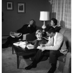 Posterazzi SAL255418060 People Relaxing in Living Room Poster Print - 18 x 24 in.