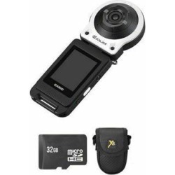 Casio Exilim FR10 Digital Camera - White + 32GB & Case