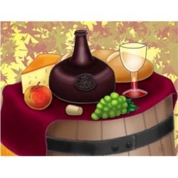 Wine Time Poster Print by Bill Abbott (14 x 11)