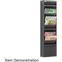 Steel Magazine Rack, 11 Compartments, 10w x 4d x 36-1/4h, Black