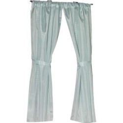 Carnation Home Fashions Indoor Polyester Fabric Window Curtain in Spa Blue