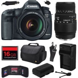 Canon EOS 5D Mark III 22.3 MP Full Frame CMOS Digital SLR Camera with EF 24-105mm f/4 L IS USM Lens and Sigma 70-300mm f/4-5.6 DG Macro Lens with.