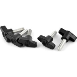 6mm Diameter Metal T Shaped Male Thread Plastic Head Screw Clamping Knob 5 PCS