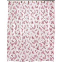 Carnation Home Fashions Living Room Decorative Autumn Leaves Vinyl Shower Curtain in Burgundy