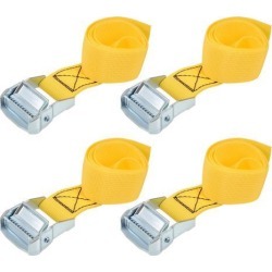 0.8M x 38mm Lashing Strap Cargo Tie Down Straps w Cam Lock Buckle 500Kg Work Load, Yellow, 4Pcs