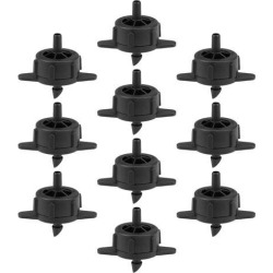 Pressure Compensating Dripper 1 GPH 4L/H Emitter for Garden Lawn Drip Irrigation with Barbed Hose Connector Black 50pcs
