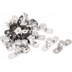 20pcs 2-Hole Metal Rigid Conduit Pipe Straps Clips Clamps for 12mm Dia Tube
