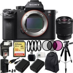 Sony Alpha a7R Mark II a7RII Mirrorless Camera with FE 28-70mm f/3.5-5.6 OSS Lens 19PC Bundle. Includes SanDisk 32GB Extreme SDHC Memory Card.