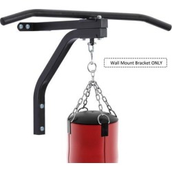 Soozier Heavy-duty Wall Mounted Pull Up Bar with Punching Bag Hanger Boxing Training Hook Black