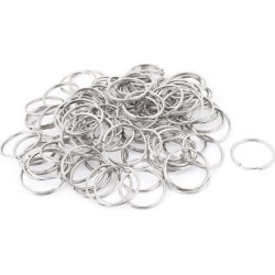 Unique Bargains 25mm Dia Silver Tone Metal Split Loop Key Rings Holders Keyring 100 PCS