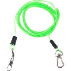 Unique Bargains Plastic Stretchy Coiled Fishing Safety Lanyard Rope Yellow Green 9.8Ft