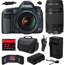 Canon EOS 5D Mark III 22.3 MP Full Frame CMOS Digital SLR Camera with EF 24-105mm f/4 L IS USM Lens and EF 75-300mm f/4-5.6 III Lens with 32GB.