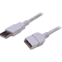 C2G 19003 USB Extension Cable - USB 2.0 A Male to A Female Extension Cable, White (3.3 Feet, 1 Meter)