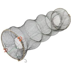 Unique Bargains 0.59' x 0.4' Nylon Metal Portable Fishing Landing Net Fish Angler Mesh Keepnet for Fishermen Black