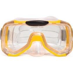 6.5" Yellow and Clear Mondeo Pro Swimming Pool Mask for Teens