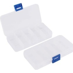 Unique Bargains Clear Blue Plastic 10 Sections Jewelry Screws Pills Box Storage Container 2 Pcs