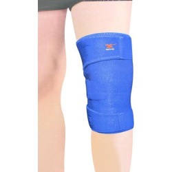 Adjustable Granule Anti Skid Knee Support Brace w Hook-and-Loop fastener Straps Blue