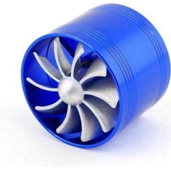 Unique Bargains Blue Air Intake Turbonator Turbo Fuel Gas Saver Universal Fan for Racing Upgrade