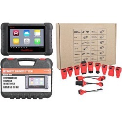 Autel Maxidas DS808 Full Set with Full Kit OBDI Adapters/Connectors (Advanced Version DS708) Automotive OBD2 Scanner Diagnostic Tool with Key.