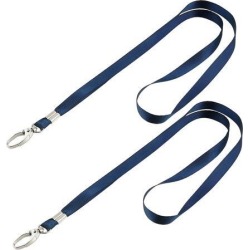Unique Bargains 2 Pcs Dark Blue Nylon String Keys Card Holding Lanyard 16.1'
