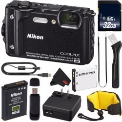 Nikon COOLPIX W300 Digital Camera (Black) 26523 International Model + EN-EL12 Replacement Lithium Ion Battery + 32GB SDHC Class 10 Memory Card + SD