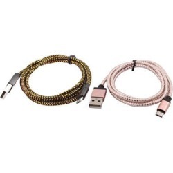 Cellphone Nylon Braided USB 2.0 A Male to Micro B Charger Data Cable 2pcs