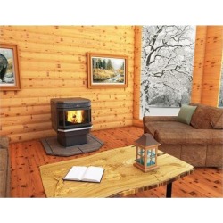 US Stove 5660 Bay Front Pellet Stove, Black