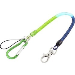 Carabiner Hook Spring Elastic Coil Key Chain Cord w Lobster Clasp