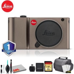 Leica TL Mirrorless Digital Camera (Titanium) RENEWED - Bundle with 32 GB Memory card + LCD Screen Protectors + SD Card USB Reader and MORE