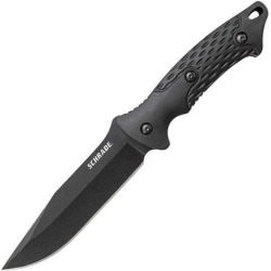 Fixed Blade with Textured Black Rubber Handles