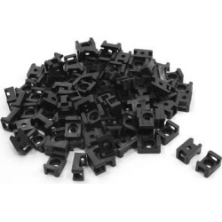 Unique Bargains 100 x Saddle Type Wire Bundle Cable Tie Mount Cradle Holder Black