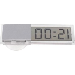 Unique Bargains Suction Cup Mount Transparent LCD Display Digital Auto Car Electronic Clock