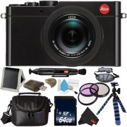 Leica D-Lux (Type 109) 12.8 Megapixel Digital Camera with 3.0-Inch LCD (Black) (18471) Bundle with 64GB Memory Card + Filter Kit + More