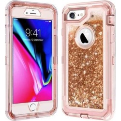 HYBRID GLITTER CASE FOR iPHONE 8 - ROSE GOLD